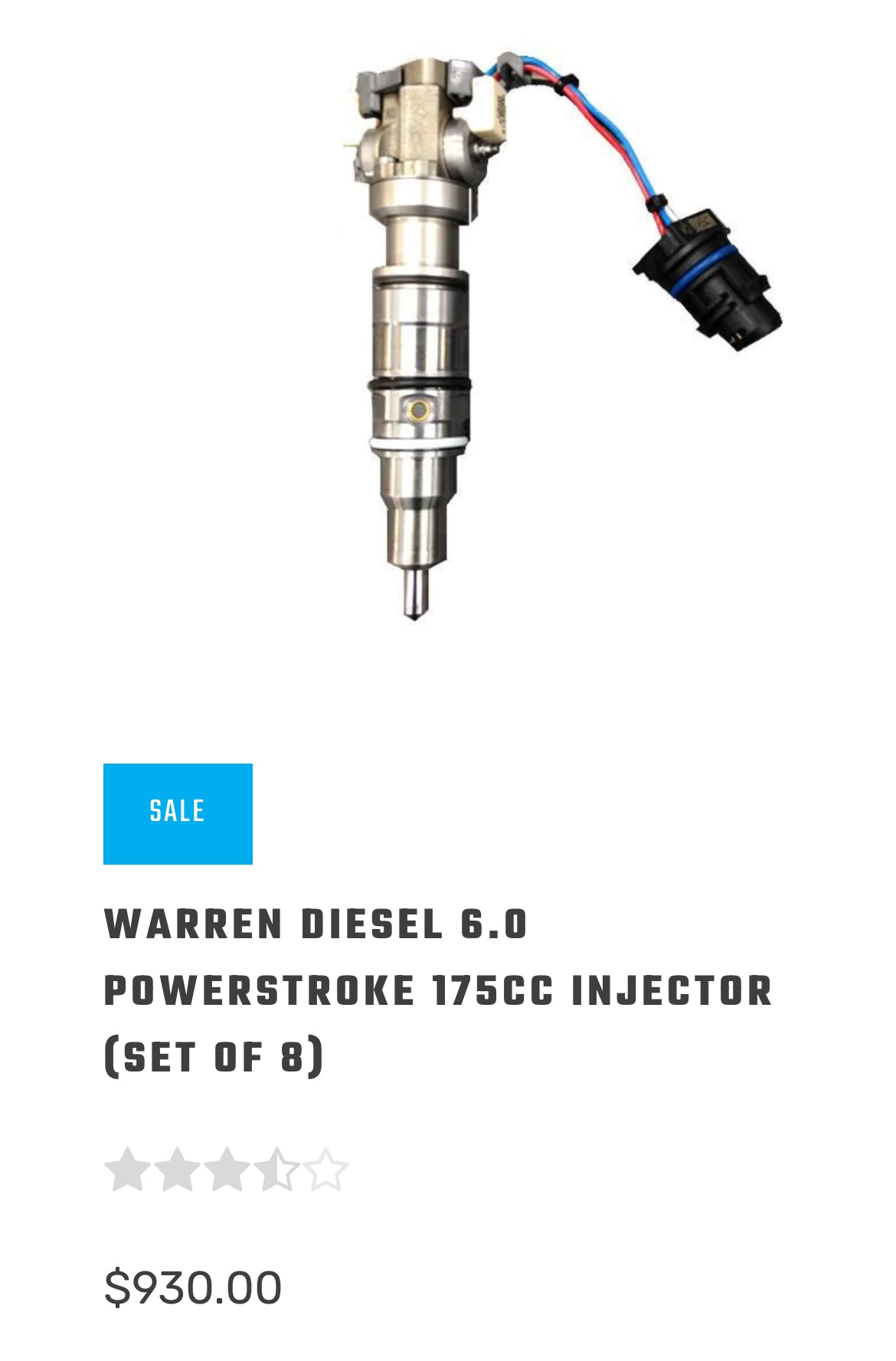 Warren Diesel 175cc Injectors